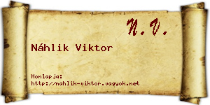 Náhlik Viktor névjegykártya